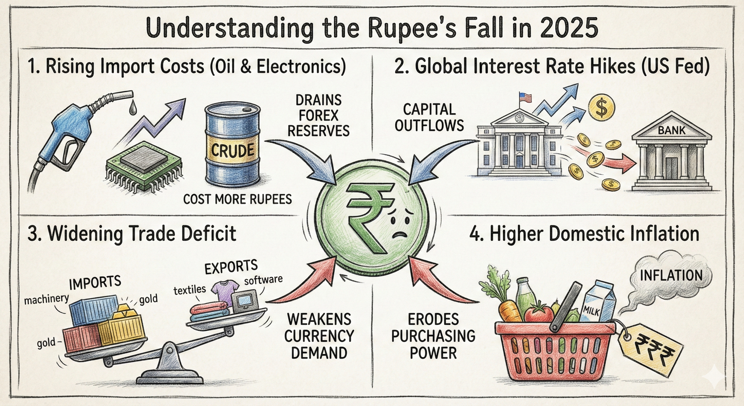 Reasons for Rupee Depreciation in 2025